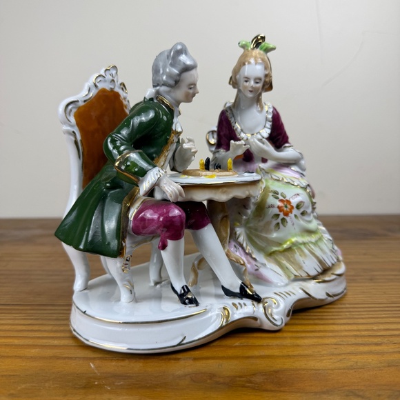 Vintage Dresden-Style Porcelain Figurine | Rococo Couple | Hand Painted - Picture 15 of 16